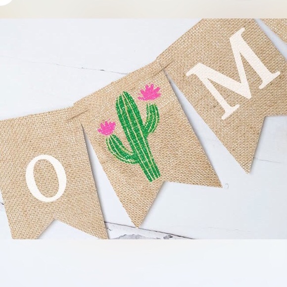 Miss to Mrs burlap cactus bridal shower banner - Picture 2 of 5
